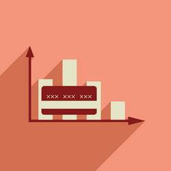 flat web icon with long shadow graph vector image
