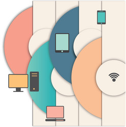 Network icons with circles vector