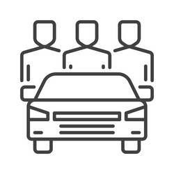 people with car sharing concept outline icon vector