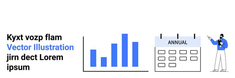 professional presenting data with bar chart vector image
