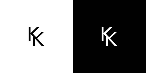 Simple and unique letter kk initials logo design vector