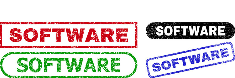 software rectangle stamps using unclean surface vector image