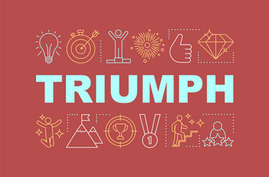 Triumph word concepts banner vector