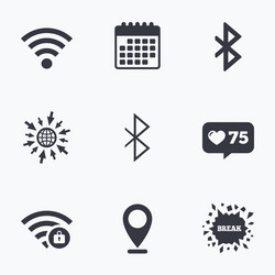 Wifi and bluetooth icon wireless mobile network vector