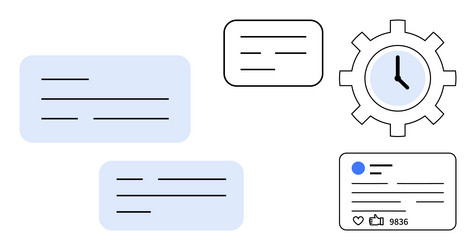 workflow management with messaging time vector image