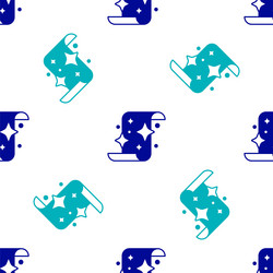 blue magic scroll icon isolated seamless pattern vector image