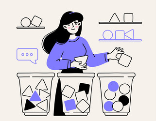 creating sets of circles triangles and squares vector image