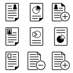 docs flat icon set isolated on white background vector image