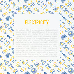 Electricity Icons - Thin Line Style Vector Image