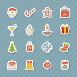 flat christmas icons for web and applications vector image