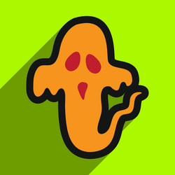 Flat with shadow icon ghost on a colored vector