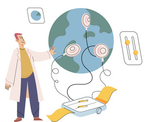 laboratory research analysis data collected vector image
