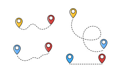 location pointers path vector image