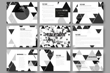 Set of 9 templates for presentation slides vector