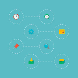 Set of project icons flat style symbols with time vector