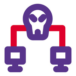 skull corrupting network between systems vector image