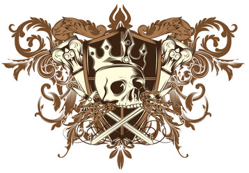 Skull Shield Emblem Vector Image