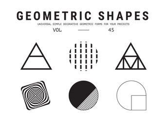 universal geometric shapes set vector