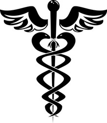 Caduceus medical sign logo vector