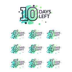 Countdown Timer - 10 Days Left vector image