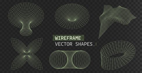 geometry wireframe abstract shapes futuristic vector image