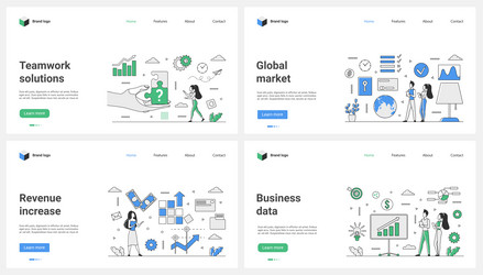 growth of business revenue data and global market vector image