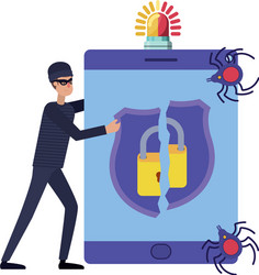 hacker stealing information avatar character vector image
