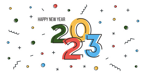happy new year 2023 web banner in flat abstract vector image