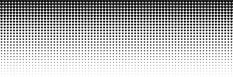 horizontal black heart shape design for pattern vector image