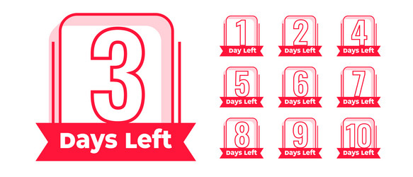 line style number of days left template vector image