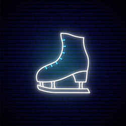 neon skates sign glowing icon vector