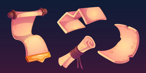 old magic parchment paper scroll game ui icon vector image