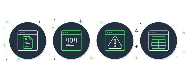 set line page with a 404 error browser vector image