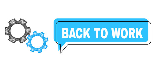 shifted back to work speech frame and net mesh vector image