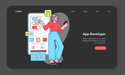 an app developer taps into technology to create vector image