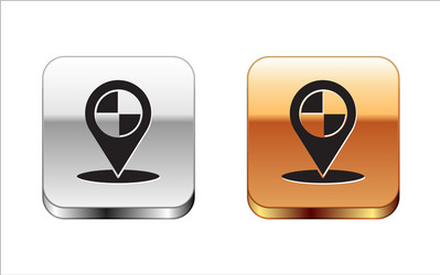 black map pointer with taxi icon isolated on white vector image