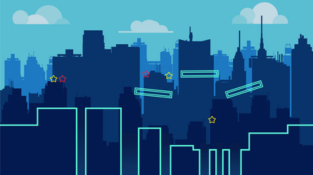 cartoon night city landscape unending vector