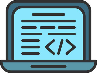 coding outline filled icon vector image