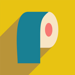 flat with shadow icon and mobile application paper vector image