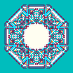 frame with tangled arabic pattern vector image