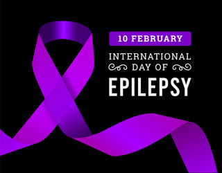 International epilepsy day with purple ribbon vector