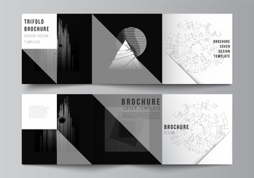 Layout square covers design templates vector