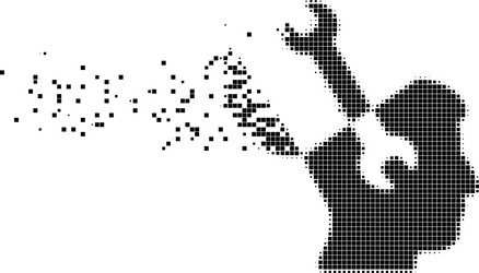 mind wrench tools destructed pixel icon vector image