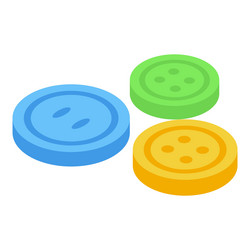 three colorful buttons lying on white background vector image