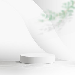 white product display mock up with tree branch vector image