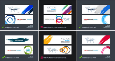 abstract set of modern horizontal website vector image