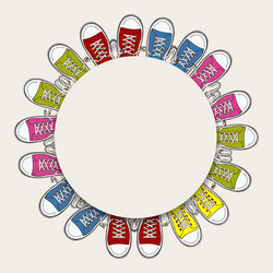 Coloring book cartoon shoe collection sneakers Vector Image