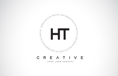 Red and black ht h t letter logo design creative Vector Image
