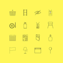 office linear icon set simple outline icons vector image