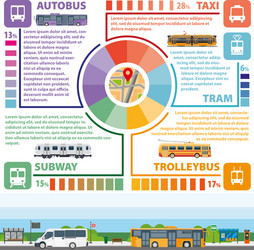 passenger public transport infographics vector